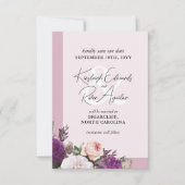 Bewaar de datum Dusty Mauve & Floral Kaart (Voorkant)