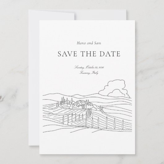 Bewaar de datum eenvoudige bruiloft save the date (Voorkant)