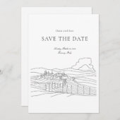 Bewaar de datum eenvoudige bruiloft save the date (Voorkant / Achterkant)
