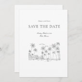 Bewaar de datum eenvoudige bruiloft save the date (Voorkant / Achterkant)