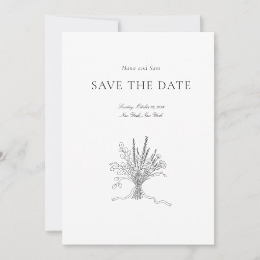Bewaar de datum eenvoudige bruiloft save the date (Voorkant)