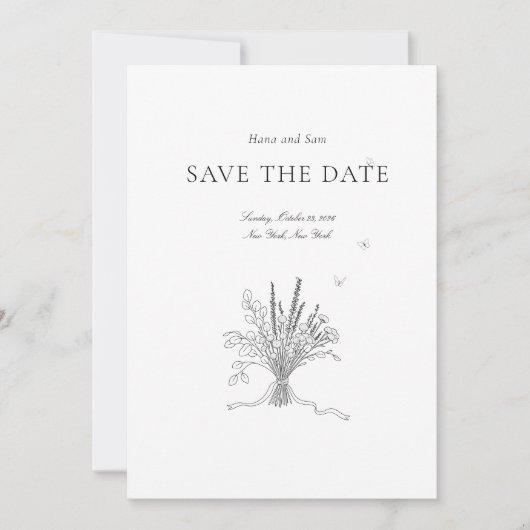Bewaar de datum eenvoudige bruiloft save the date (Voorkant)