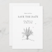 Bewaar de datum eenvoudige bruiloft save the date (Voorkant / Achterkant)