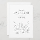 Bewaar de datum eenvoudige bruiloft save the date (Voorkant / Achterkant)