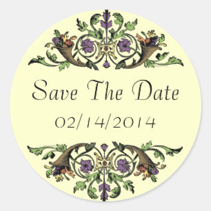 Bewaar de datum Elegant Cornucopia Art Sticker