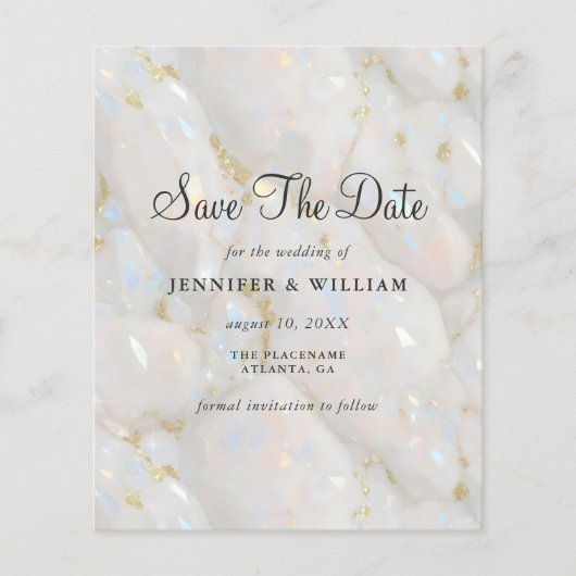 Bewaar de datum Elegant Opal Stone Pastel Flyer (Voorkant)