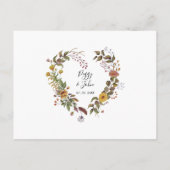 Bewaar de datum Elegante bloemhartenguirlande foto Aankondigingskaart (Achterkant)