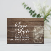 Bewaar de datum - Elegante roestige Mason Jar-verl Kaart (Staand voorkant)