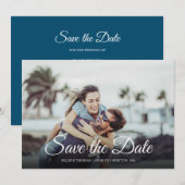 Bewaar de datum Elegante script moderne foto Save The Date (Voorkant / Achterkant)