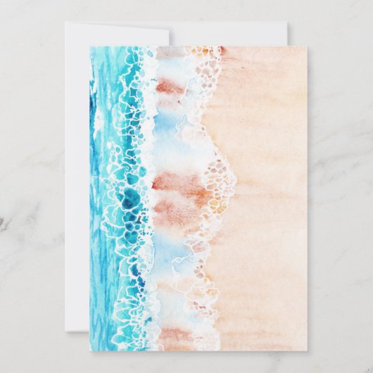 Bewaar de datum Elegante waterverf strand schilder Save The Date (Achterkant)