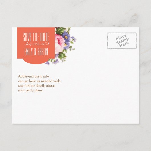 Bewaar de datum English Roos Garden Party Tea Aankondigingskaart (Achterkant)