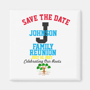 Bewaar de datum Familiereünie elke naam, elke datu Magneet