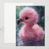 Bewaar de datum Flamingo Kaart (Voorkant / Achterkant)