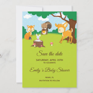 Bewaar de datum Forest Animals Woodland Save The Date