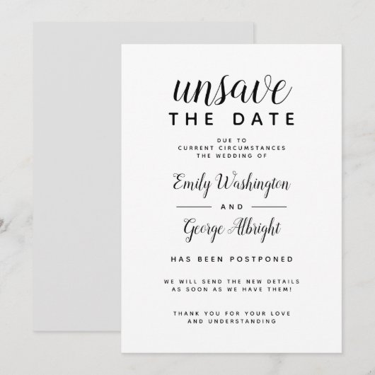 Bewaar de datum formeel nieuwe datum aankondiging (Voorkant / Achterkant)