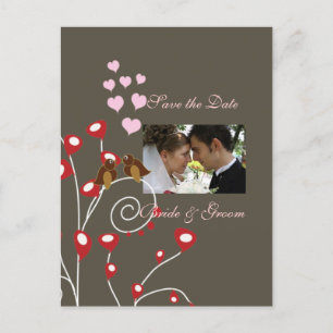 Bewaar de datum Foto briefkaarten, love birds Aankondigingskaart