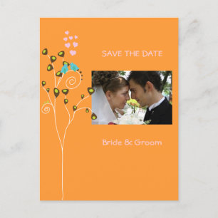 Bewaar de datum Foto briefkaarten, love birds Aankondigingskaart