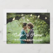 Bewaar de datum Foto Golden Birds Kraft Digital Re Kaart (Achterkant)