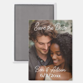 Bewaar de datum gepersonaliseerde foto magneet (Voorkant / Achterkant)