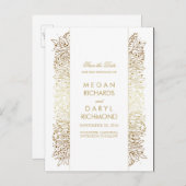 Bewaar de datum - Gold Baby's Breath Filigree Aankondigingskaart (Voorkant / Achterkant)