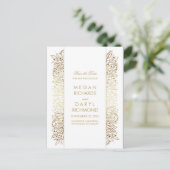 Bewaar de datum - Gold Baby's Breath Filigree Aankondigingskaart (Staand voorkant)