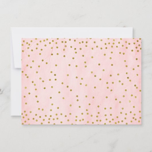 Bewaar de datum Goud en Roze Glitter Save The Date (Achterkant)