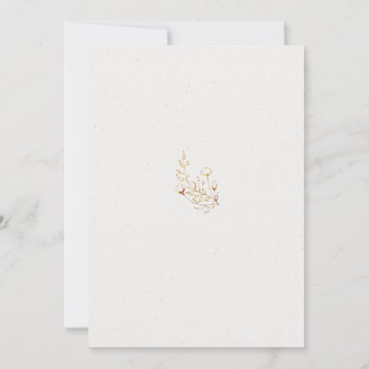 Bewaar de datum Gouden omtrek bloemen Kaart (Achterkant)
