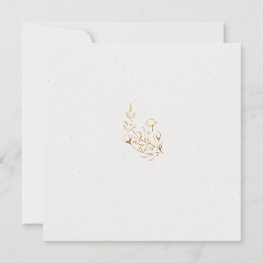 Bewaar de datum Gouden omtrek bloemen vierkant Kaart (Achterkant)