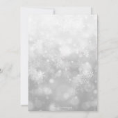 Bewaar de datum Grey Sparkle Snowflake Save The Date (Achterkant)