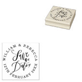 Bewaar de datum handgeschreven hart cirkelvormig 	rubberstempel (Gestempeld)