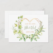 Bewaar de datum Hart Save The Date (Voorkant / Achterkant)