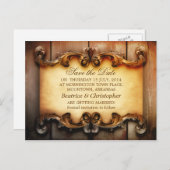 Bewaar de datum Houten  briefkaarten (Voorkant / Achterkant)