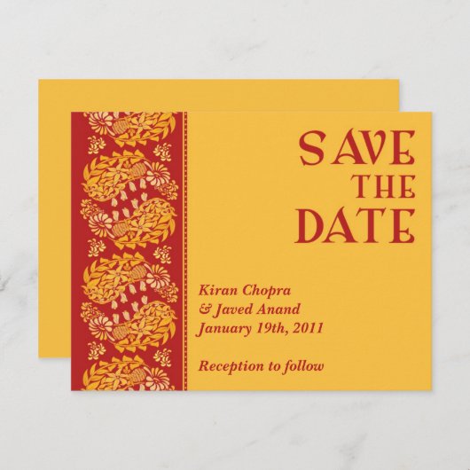 Bewaar de datum Indiase aankondiging (Voorkant / Achterkant)