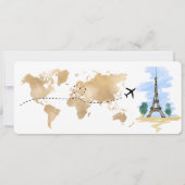 Bewaar de datum instapkaart trouwuitnodiging Parij Kaart (Achterkant)