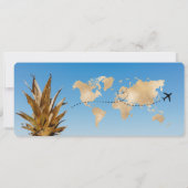Bewaar de datum instapkaart Wereldkaart Ananas In Kaart (Achterkant)