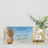 Bewaar de datum instapkaart Wereldkaart Ananas In Kaart (Staand voorkant)