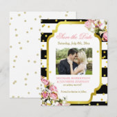 Bewaar de datum Invoegen Confetti Rozen Baby's ade Save The Date (Voorkant / Achterkant)