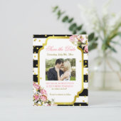 Bewaar de datum Inzet Confetti Rozen Baby's adem Save The Date (Staand voorkant)