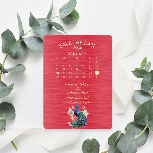 Bewaar de datum januari 2026 Trouwdag Folie Uitnodiging