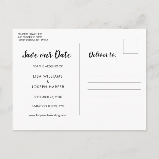 Bewaar de datum kalender hart metson jar krijtbord aankondigingskaart (Achterkant)