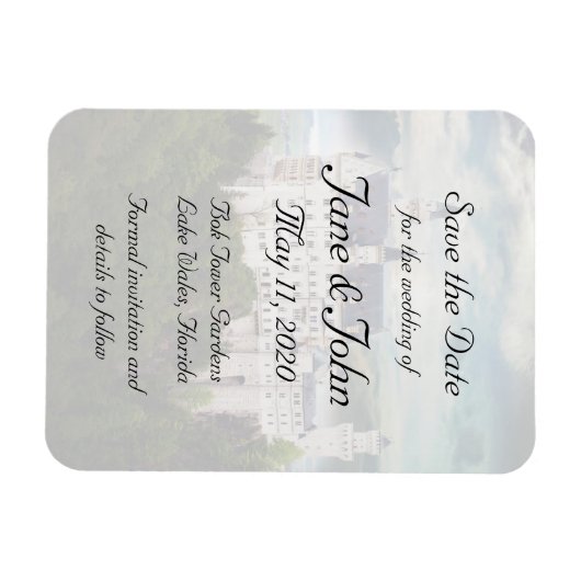 Bewaar de datum, Kasteel thema bruiloft Magneet (Horizontaal)