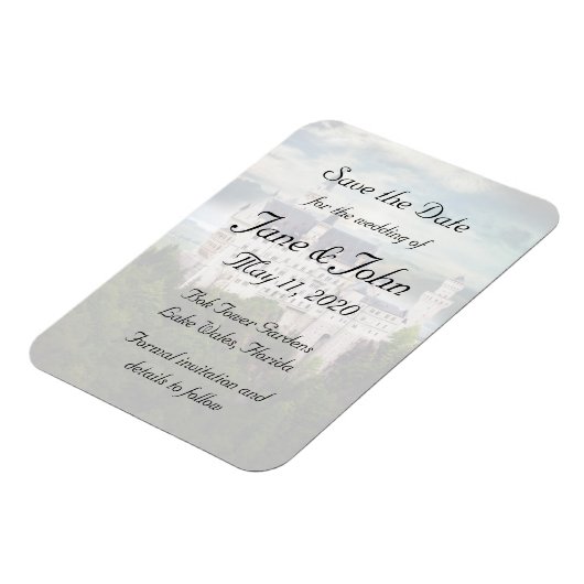 Bewaar de datum, Kasteel thema bruiloft Magneet (Linkerzijde)