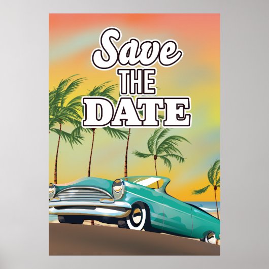 Bewaar de datum klassieke auto poster (Voorkant)