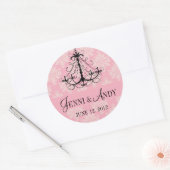 Bewaar de datum Kroonluchter Namen Wedding Sickers Ronde Sticker (Envelop)