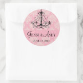 Bewaar de datum Kroonluchter Namen Wedding Sickers Ronde Sticker (Tas)