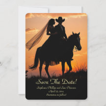 Bewaar de datum Landelijke western cowboy cowgirl