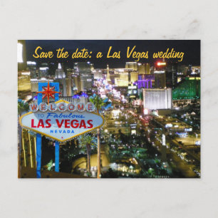 Bewaar de datum Las Vegas Wedding Invite Aankondigingskaart