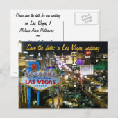Bewaar de datum Las Vegas Wedding Invite Aankondigingskaart (Voorkant / Achterkant)