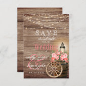 Bewaar de datum - Lichtslingers, Houten vat - Kora Save The Date (Voorkant / Achterkant)