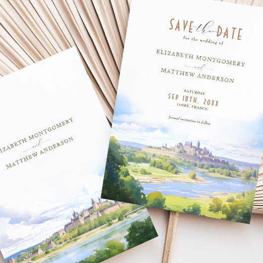 Bewaar de datum LOIRE Frankrijk Bestemming Kaart